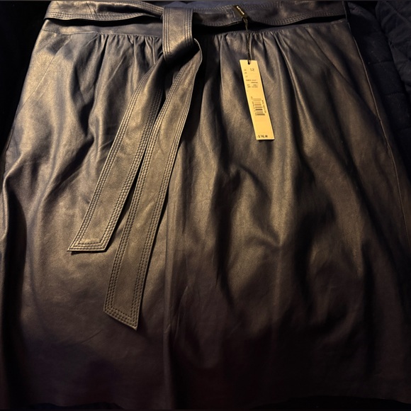 Elie Tahari Parker skirt made of 100% leather in the color Cobalt Retails $748